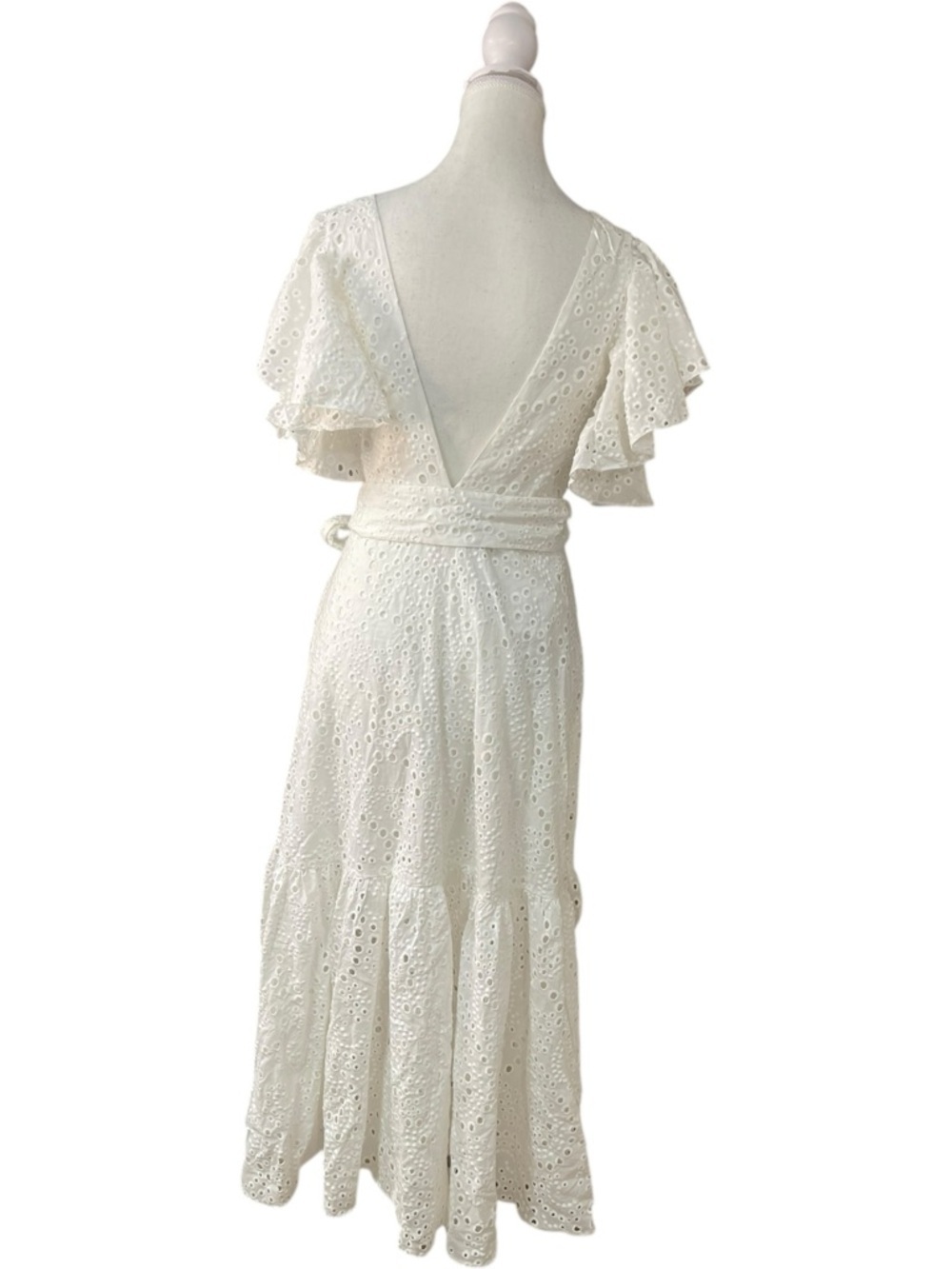 Zara Openwork Embroidered Midi Dress White - Picture 7 of 16